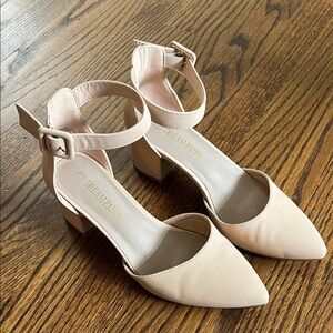 Dream Pairs Women's Beige Ankle Strap Heels